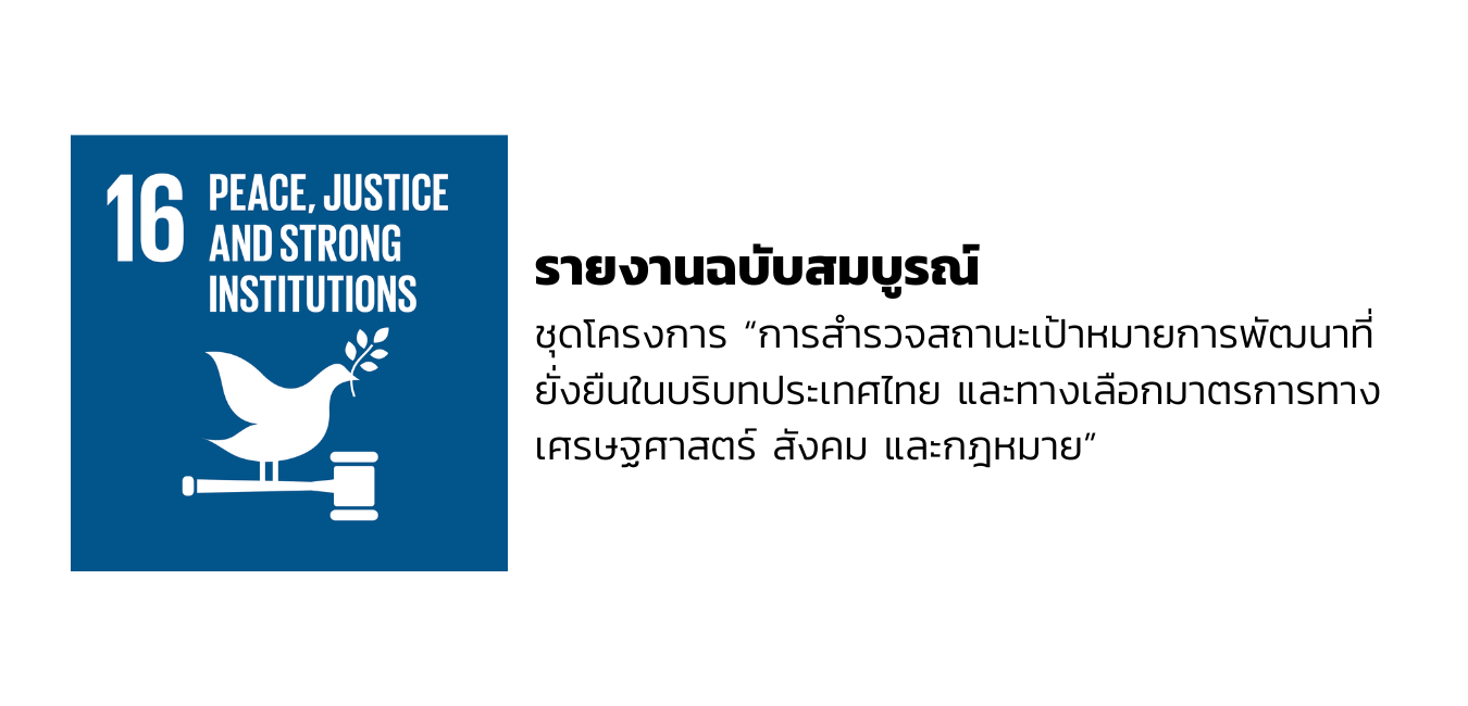 รายงานวิจัยสำรวจสถานะฯ เป้าหมายที่ 16