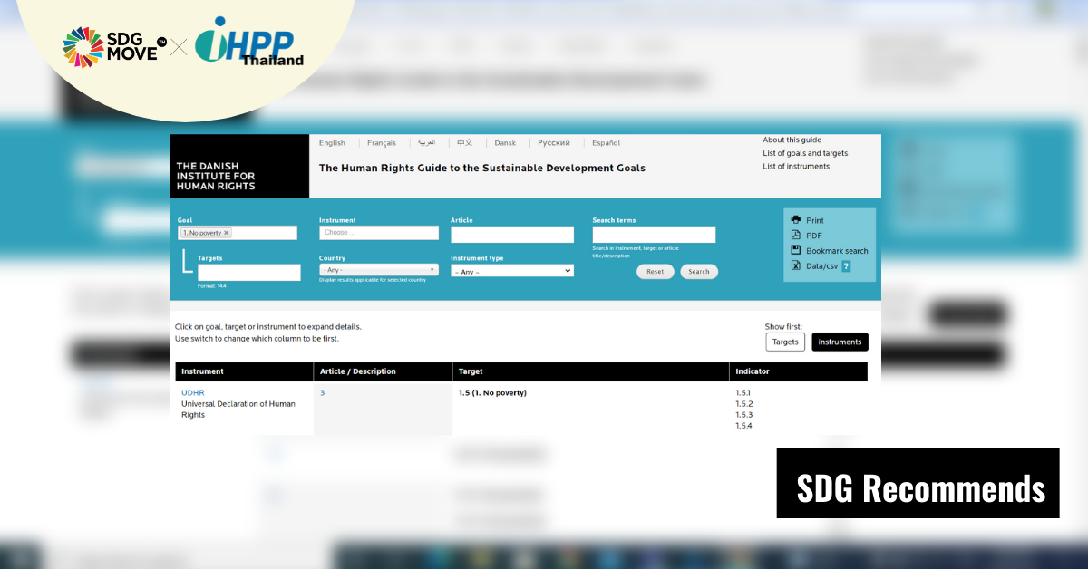 SDG Recommends | The Human Rights Guide to the SDGs แพลตฟอร์มที่ช่วยบอกคุณว่าอนุสัญญาเหล่านี้เกี่ยวข้องกับ SDGs เป้าหมายใดบ้าง