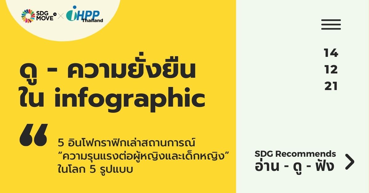 SDG Recommends | 5 อินโฟกราฟิกเล่าสถานการณ์ “ความรุนแรงต่อผู้หญิงและเด็กหญิง” ในโลก 5 รูปแบบ